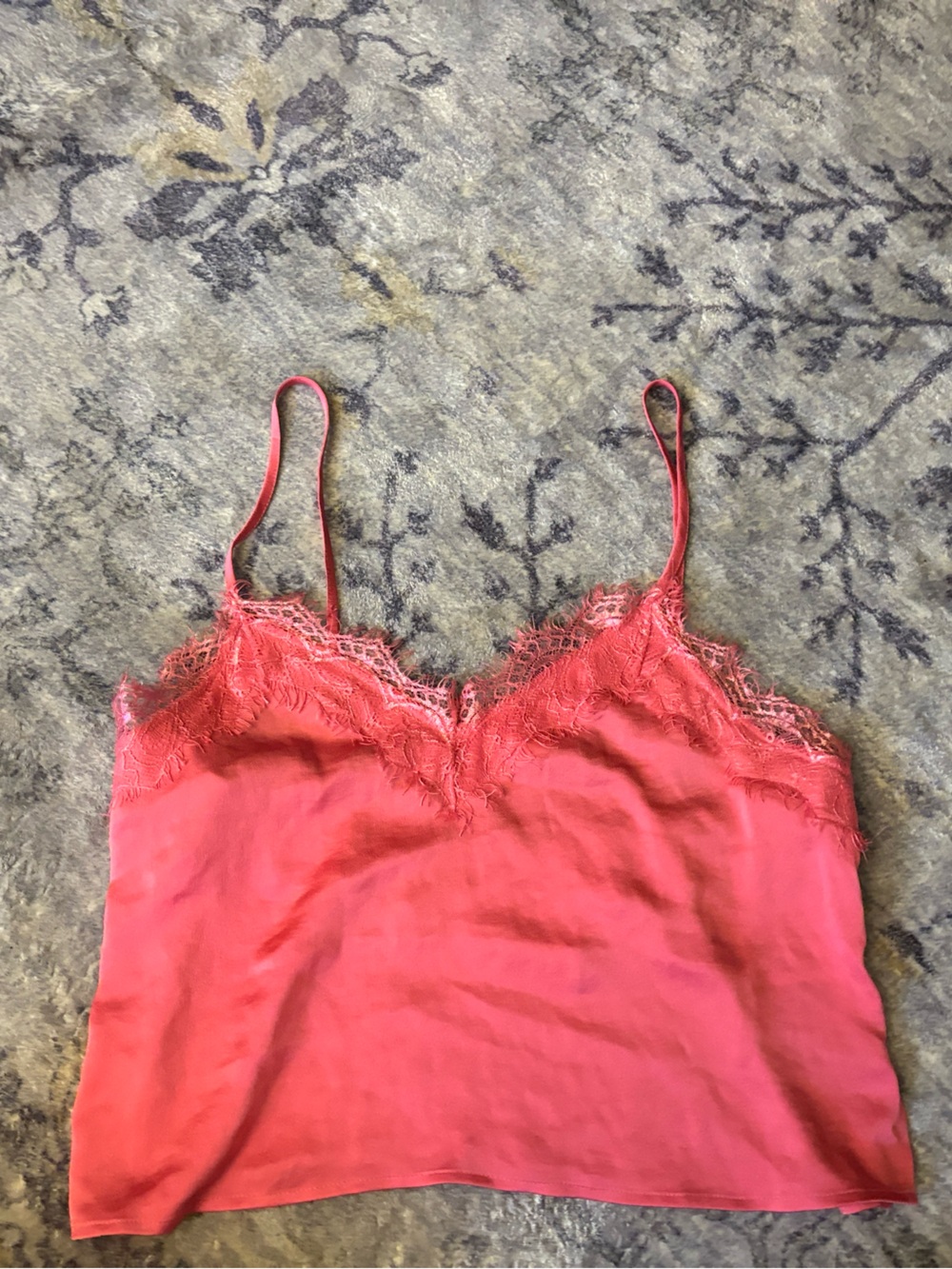 Lace-Trim Coral Pink Camisole Slip
